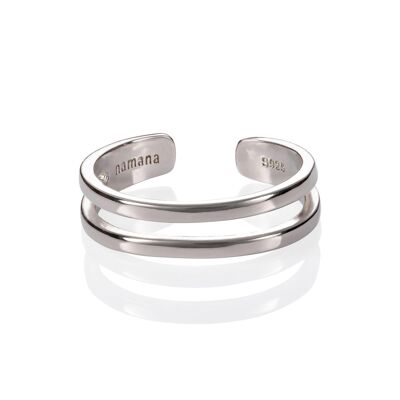 Bague d'orteil double rangée en argent sterling 925 pour femme