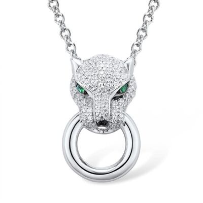 Sterling Silver Panther Necklace for Women