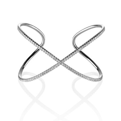 Cross Cuff Bracelet with Cubic Zirconia