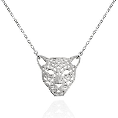 Panther Pendant Necklace with Brushed Finish