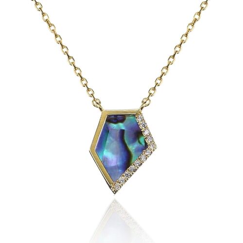 Abalone Shell Gold Pendant Necklace for Women