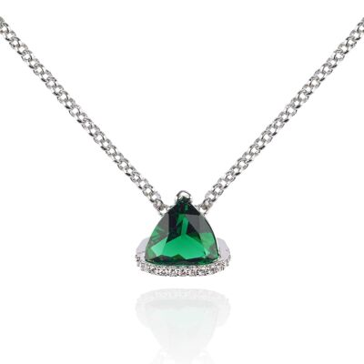 Collana con ciondolo triangolare verde da donna