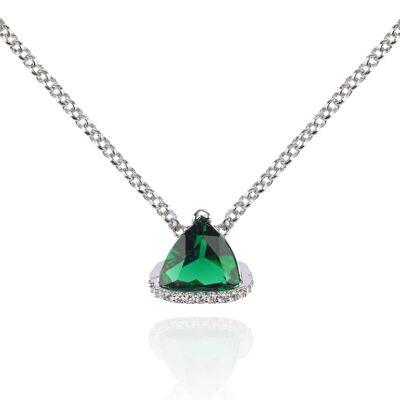 Collier pendentif triangle vert pour femme