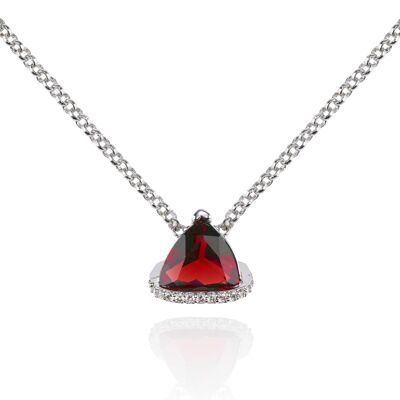 Dreieck-Halskette mit rotem Anhänger für Frauen