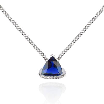 Collana con ciondolo triangolare blu da donna