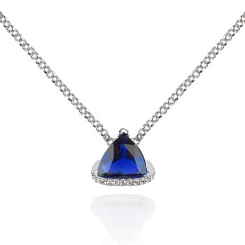 Collier pendentif triangle bleu pour femme 1