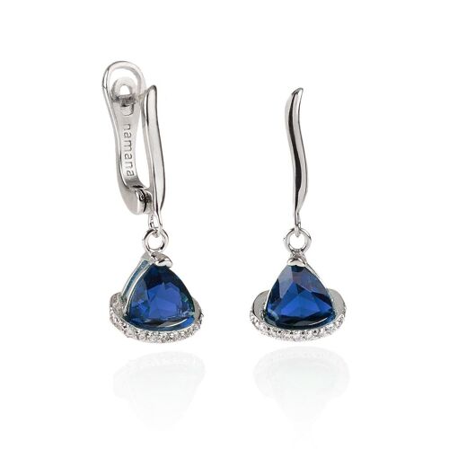 Triangle Blue Drop Earrings for Women