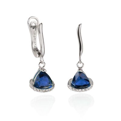Dreieck-blaue Tropfen-Ohrringe für Frauen