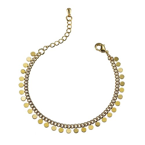 Gold Disc Charm Bracelet for Women