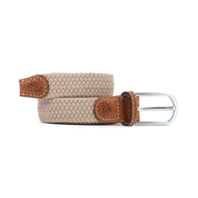 Ceinture tressée élastique femme Beige Sable