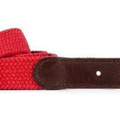 La Trendy cintura elastica in pelle intrecciata Granata Rosso