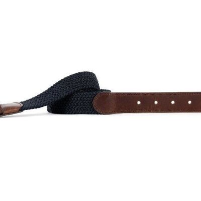 Ceinture en cuir tressée élastique  La Trendy Navy