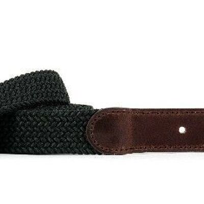 La Trendy elastic braided leather belt Black