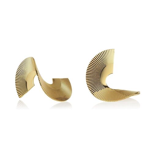 Large Gold Spiral Statement Earrings for Women