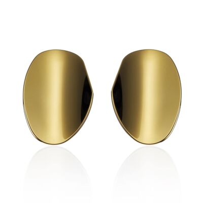 Boucles d'oreilles grand miroir doré pour femme