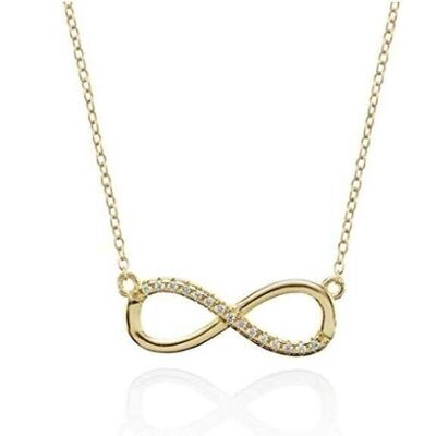 Goldene Infinity-Halskette für Damen mit Zirkonia