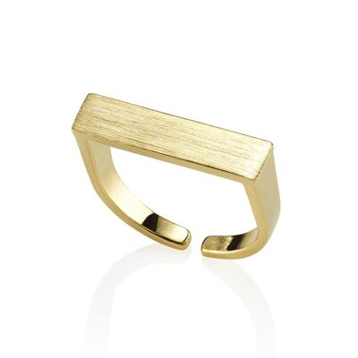 Anillo Ajustable con Barra de Oro Liso para Mujer