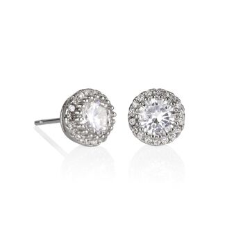 Clous d'oreilles Halo avec Cubic Zirconia Stones 6