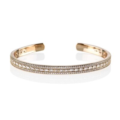 Rose Gold Paragon Cuff Bangle with Cubic Zirconia