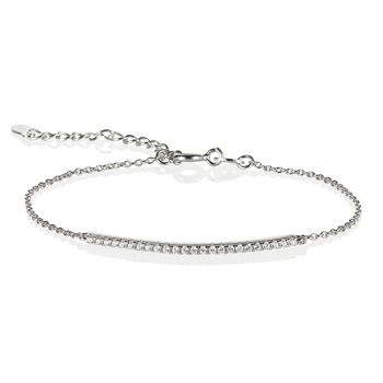 Bracelet barre fine en argent sterling avec zircon cubique 1