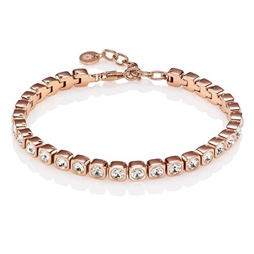 Rose Gold Tennis Bracelet with Swarovski Crystals