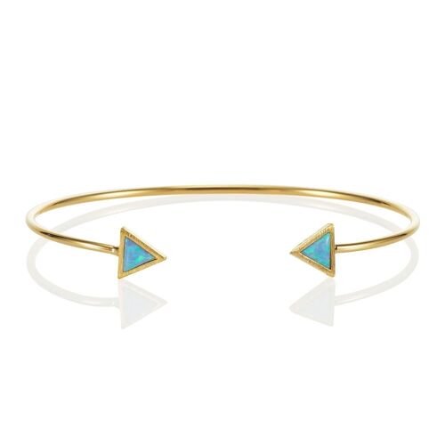 Gold Triangle Opal Bangle Bracelet