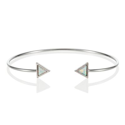 Bracciale rigido triangolare con opale