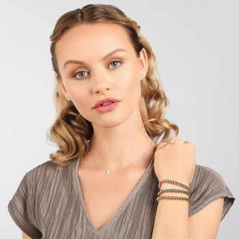 Bracelet Femme Doré avec Perles Métalliques sur Cordon Noir Ajustable 4