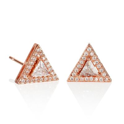 Rose Gold Trillion Stud Earrings for Women