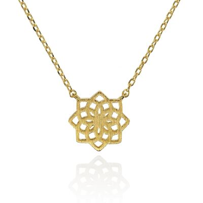 Goldene Halskette mit Mandala-Anhänger für Frauen