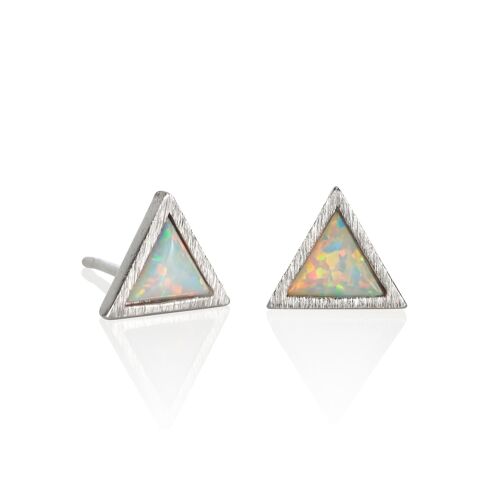 Triangle Opal Stud Earrings