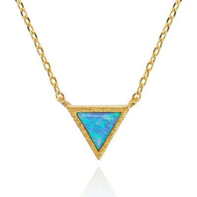 Gold Triangle Opal Pendant Necklace