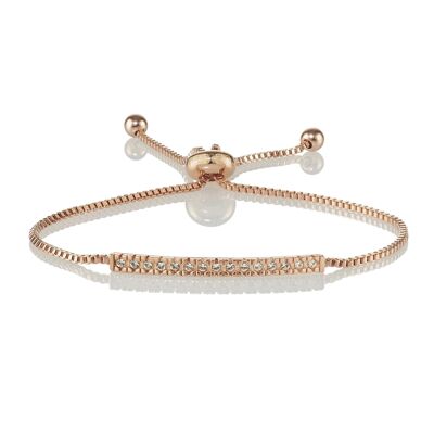 Bracciale con barra di cristallo Swarovski in oro rosa