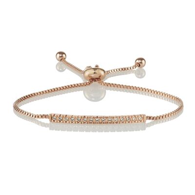 Rose Gold Swarovski Crystal Bar Bracelet