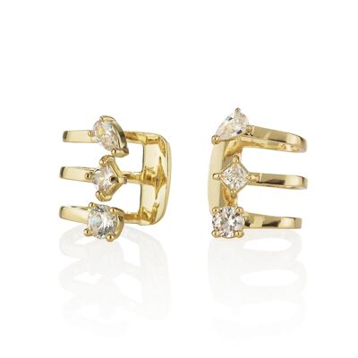 Ensemble de manchettes d'oreille en or avec zircon cubique