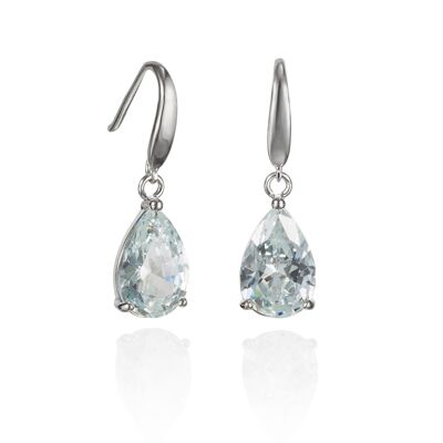 Pear Drop Earrings with White Cubic Zirconia