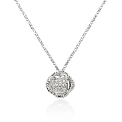 Knot Pendant Necklace with Cubic Zirconia