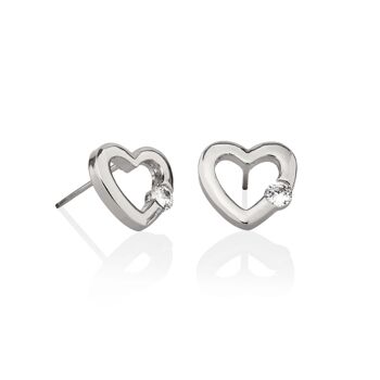 Boucles d'oreilles Love Heart Stud avec Cubic Zirconia 1