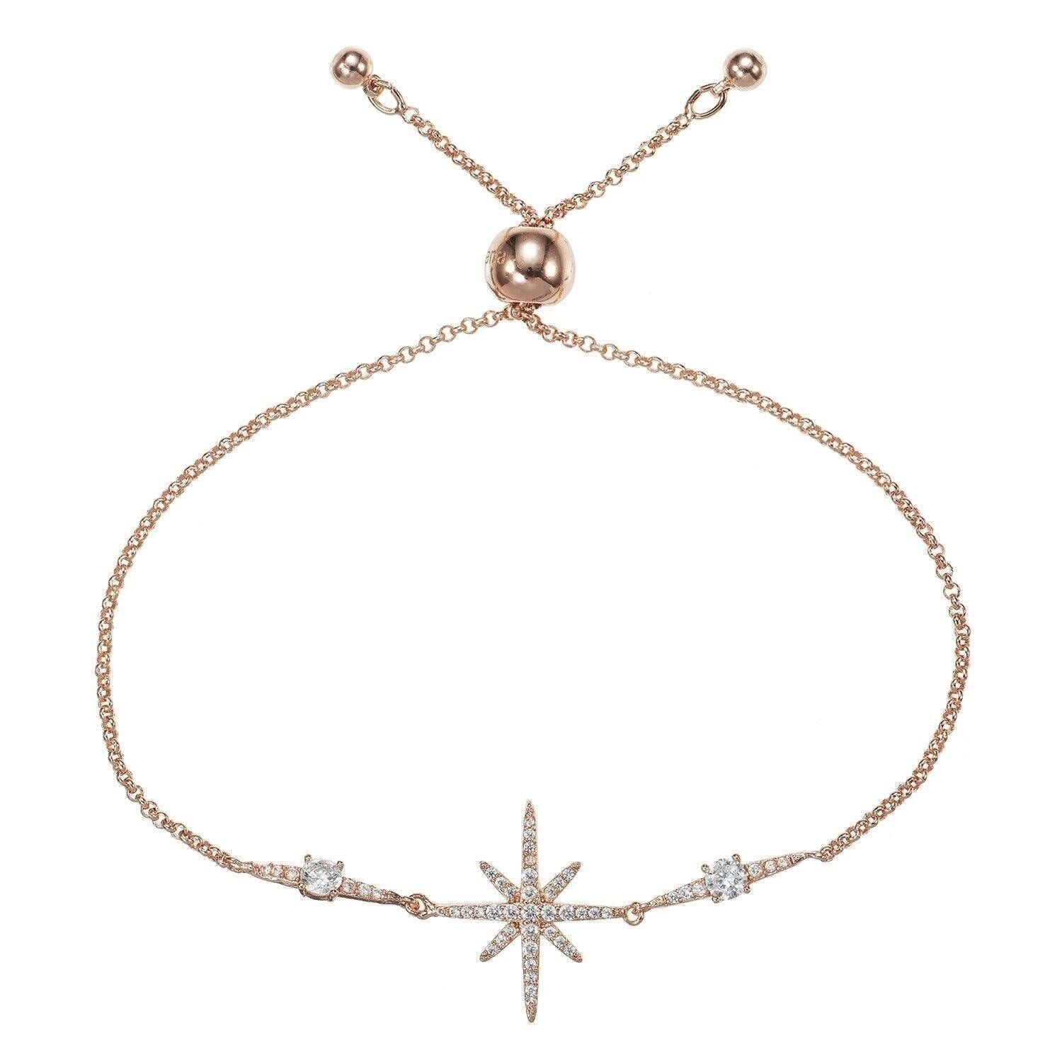 Pulsera North Star de Oro Rosa con Zirconia Cúbica