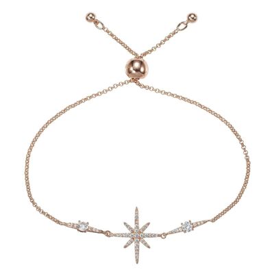 Pulsera North Star de Oro Rosa con Zirconia Cúbica