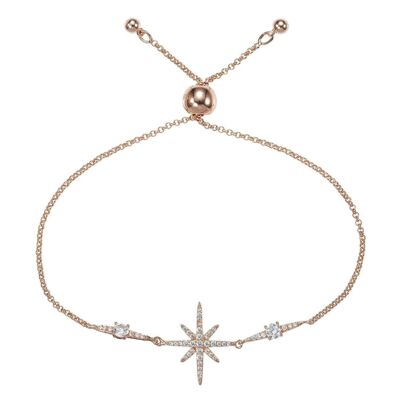 Bracelet North Star en or rose avec zircons cubiques