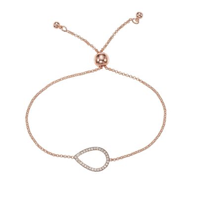 Rose Gold Pear Bracelet with Cubic Zirconia