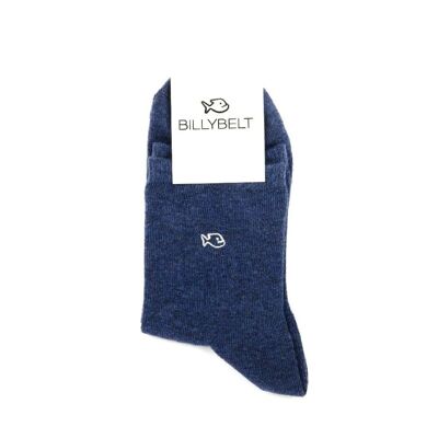 Marineblau melierte Baumwollsocken