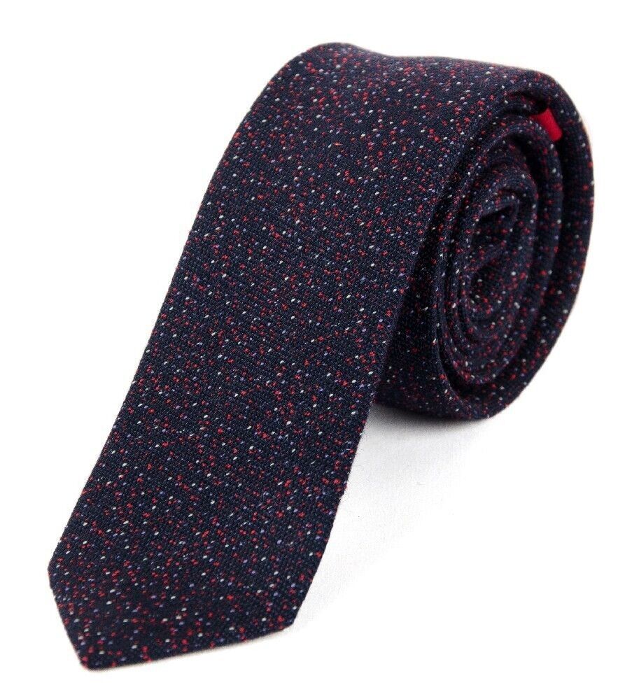 Navy and red wool tie