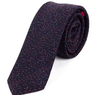 Navy and red wool tie