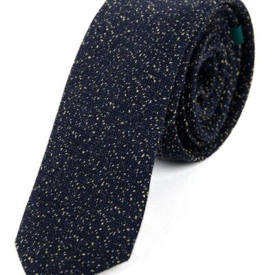 Navy and yellow wool tie