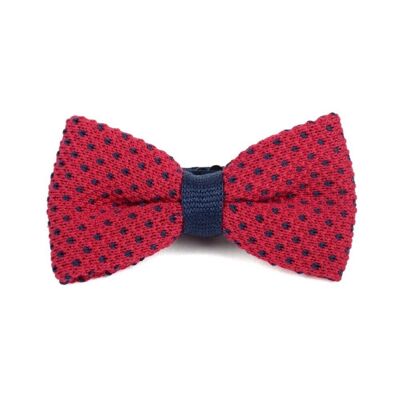 Red and Blue Knitted Bow Tie
