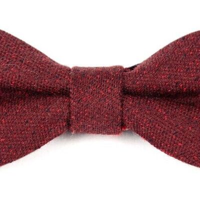 Bordeaux and red wool bow tie