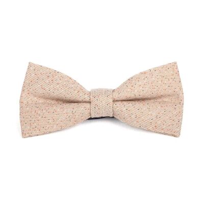 Beige and Brick wool bow tie