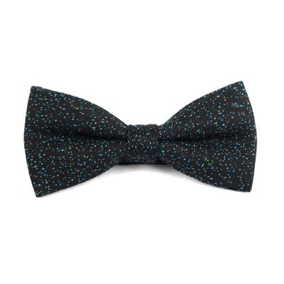Black and Sky Blue wool bow tie